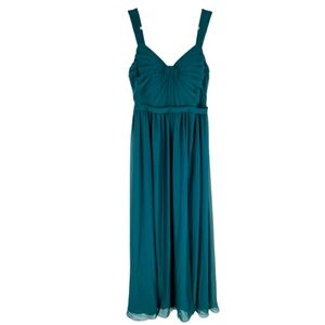 Azazie Evie Chiffon Gown Womens Size 14 Peacock Te